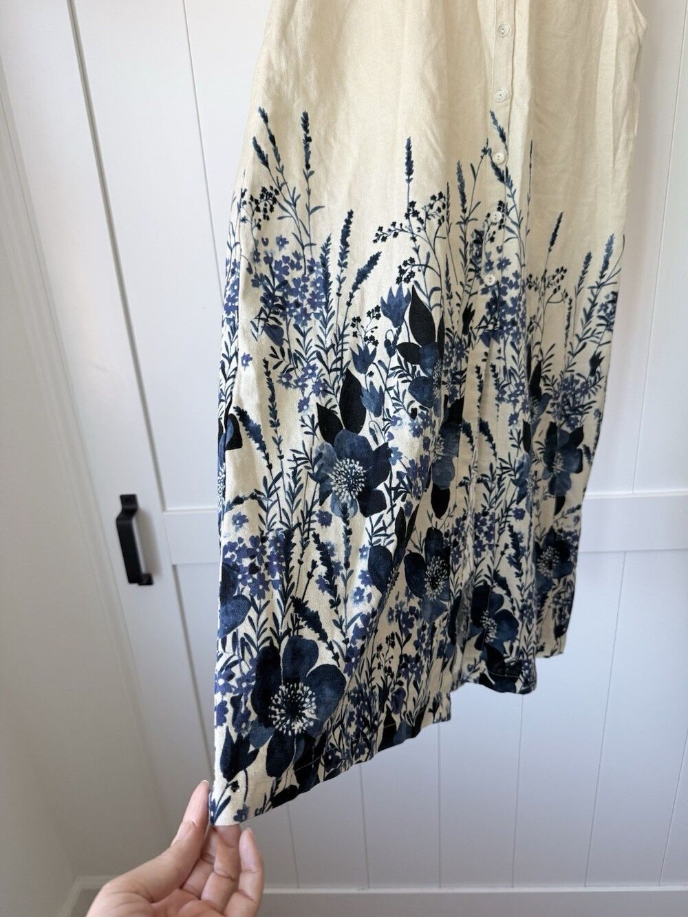 Linen Cotton Floral Midi Shirt Dress AND Anita Dongre Anthro Pockets Sz 2 UK 10 - Picture 10 of 12